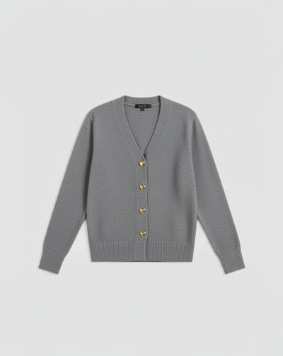 Cardigan in Lana con Bottoni a Cuore