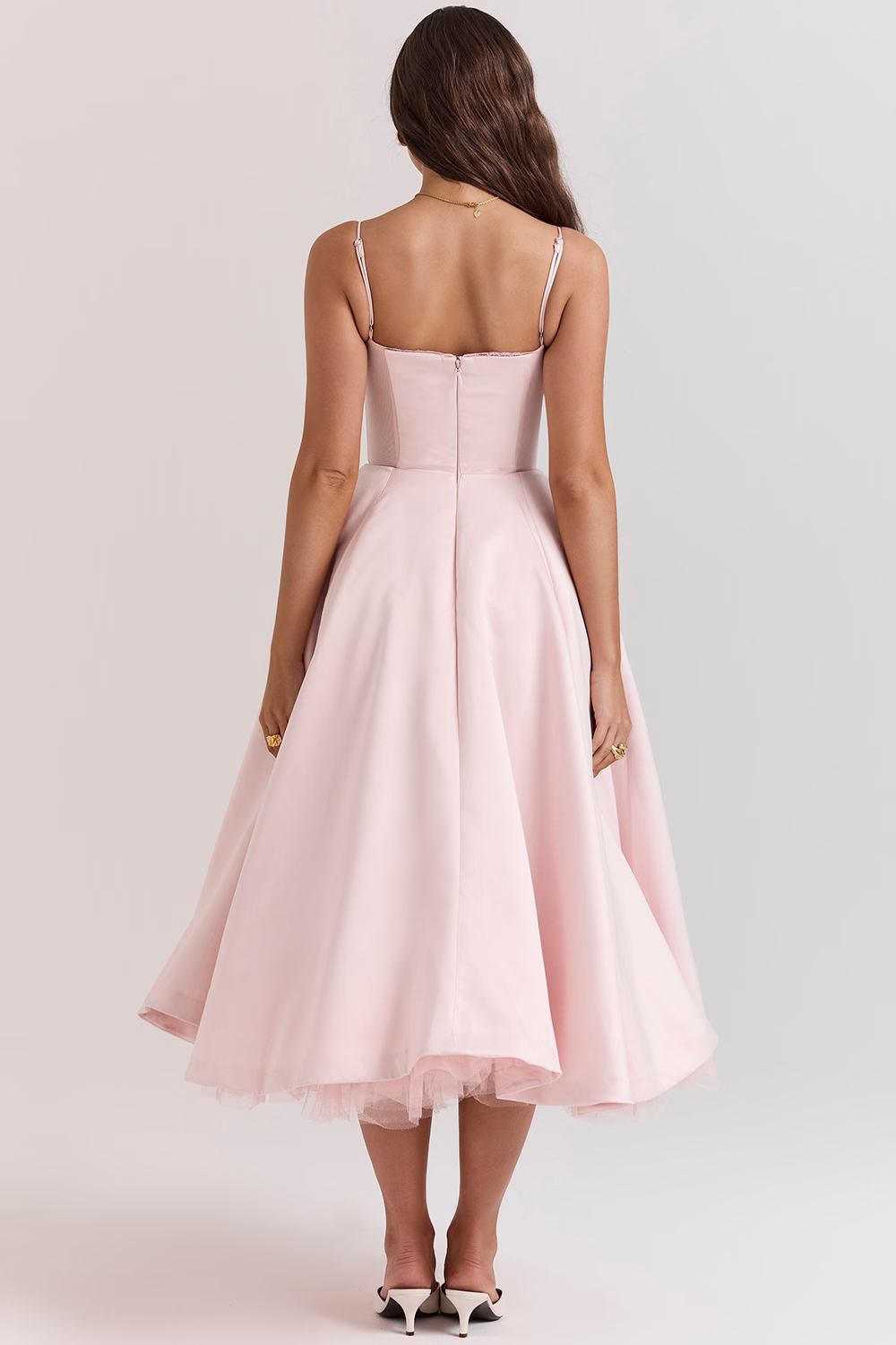 Luce - abito midi in tulle satinato