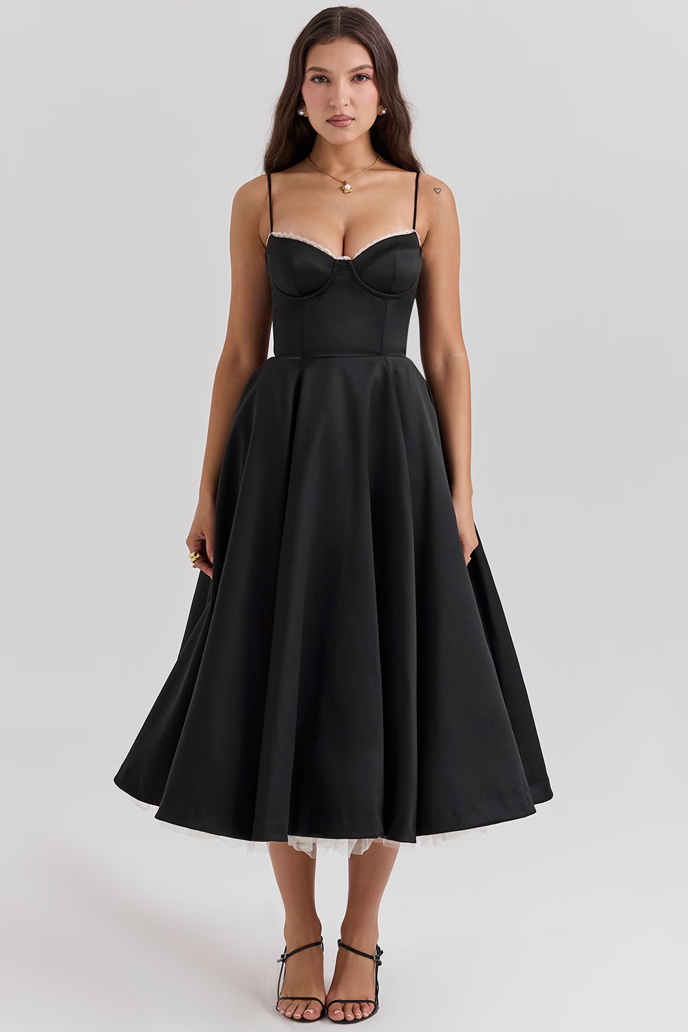 Luce - abito midi in tulle satinato