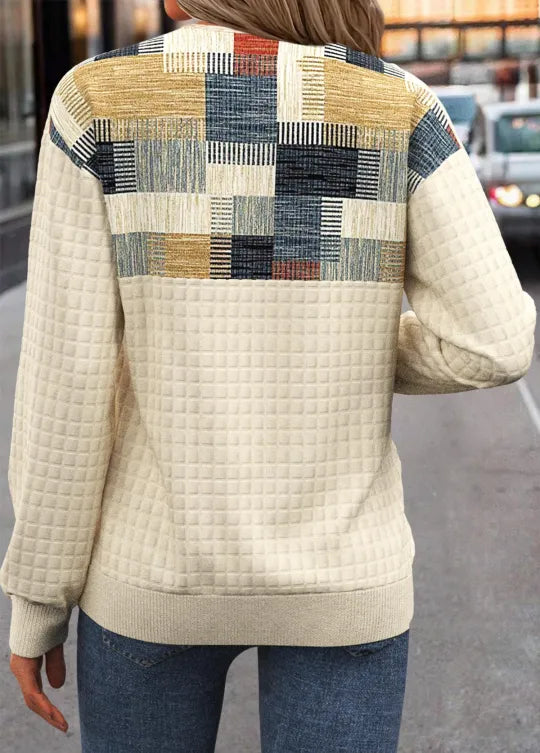 Linora | Maglione Patchwork con Bottoni