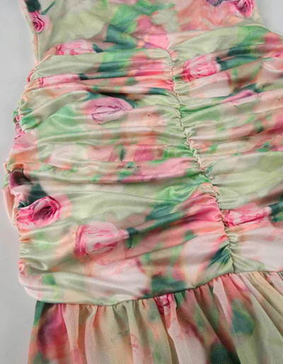 Fiorellina – Stampa floreale romantica – Abito maxi con corsetto