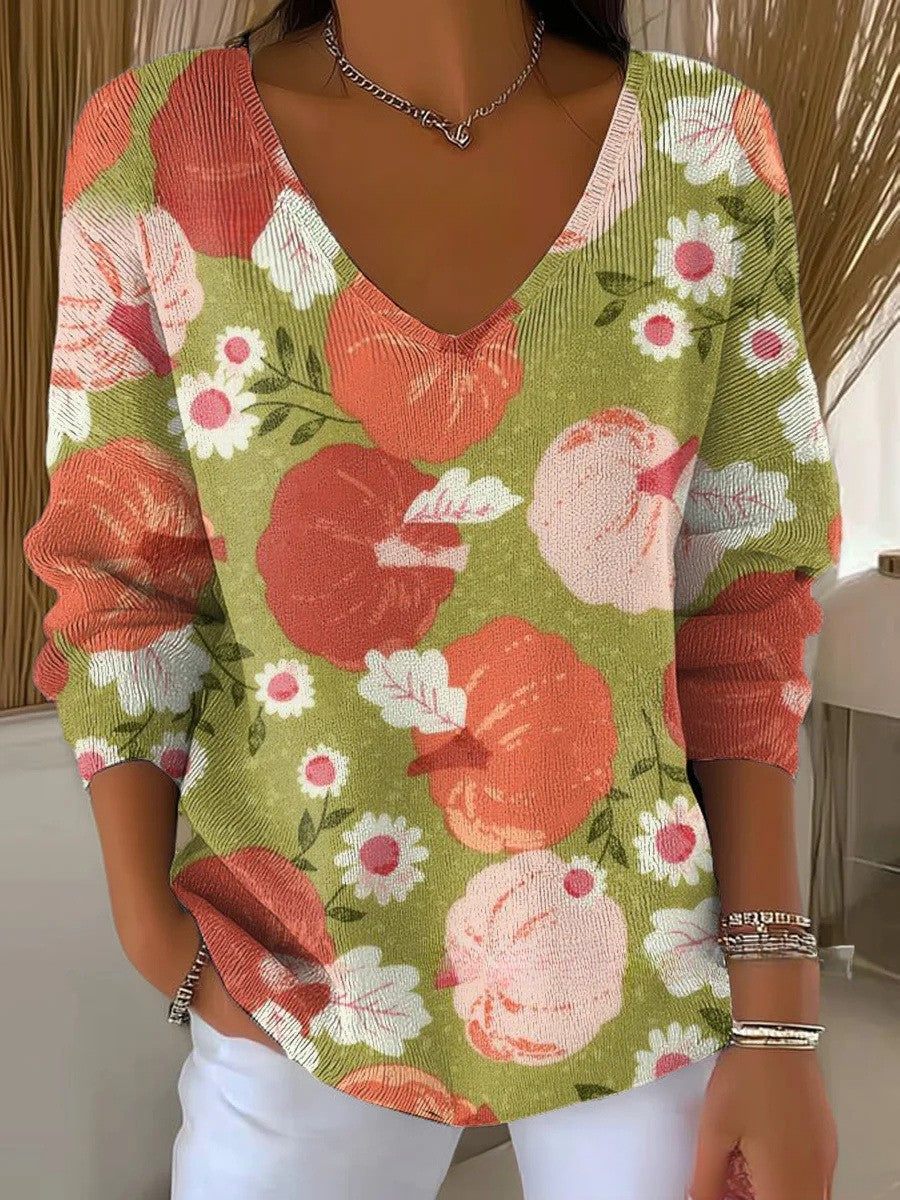 CHLOE™ | Maglione in maglia con scollatura a V