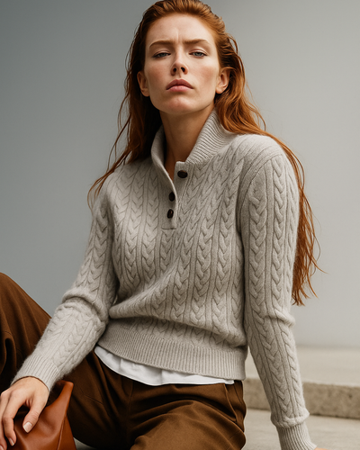 Chiara Valli – Maglione in Lana e Cashmere a Treccia