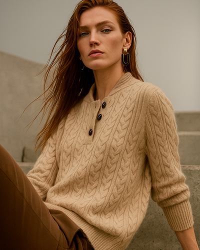 Chiara Valli – Maglione in Lana e Cashmere a Treccia