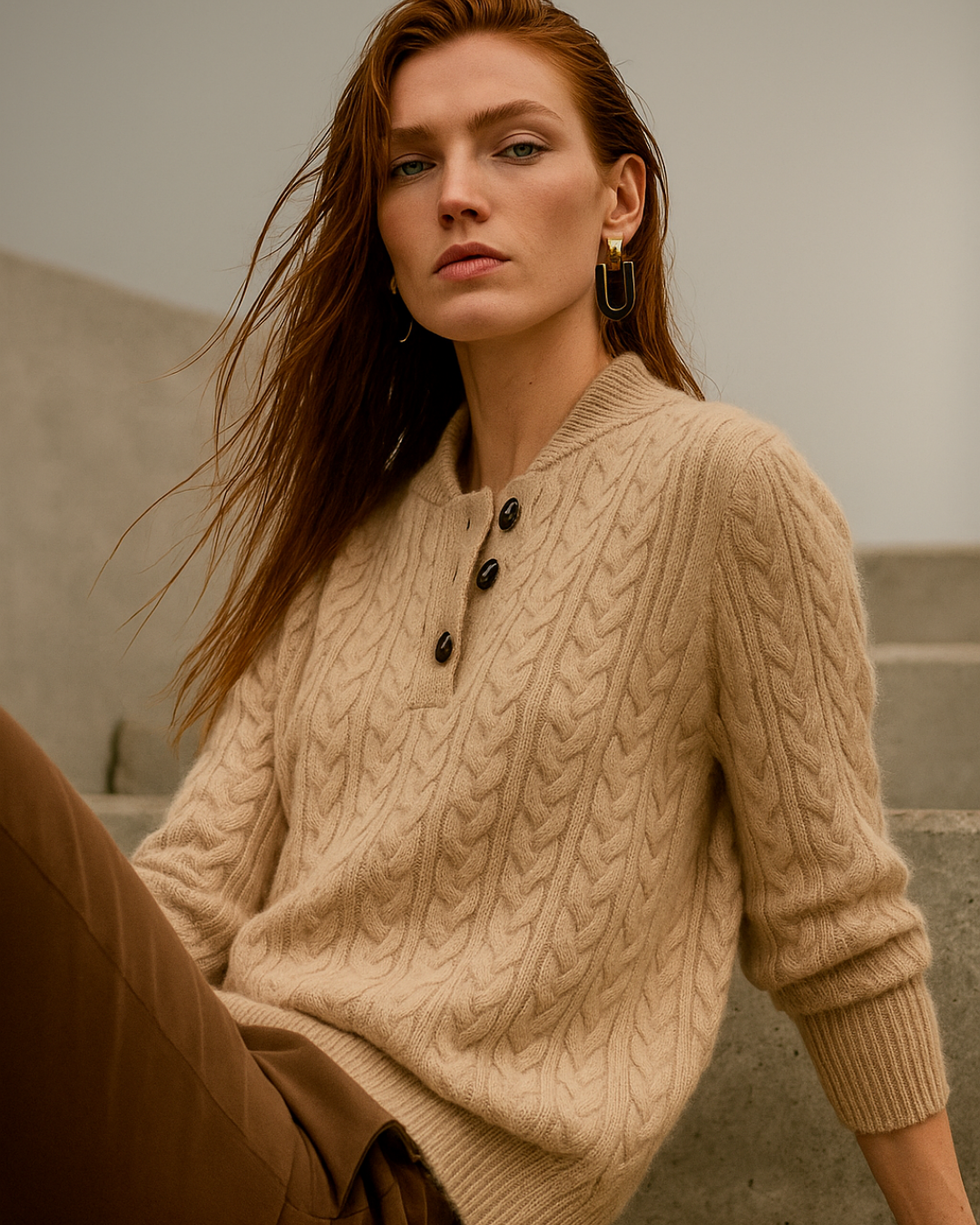 Chiara Valli – Maglione in Lana e Cashmere a Treccia