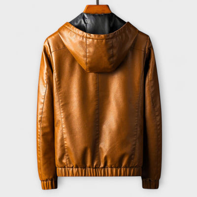 Giacca in Eco-Pelle con Cappuccio