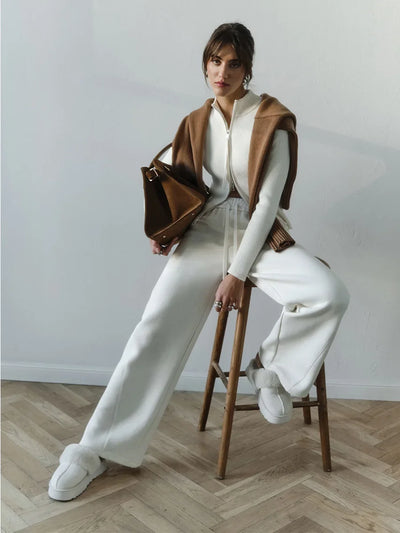 Livia – Cardigan Zip Doppiato in Cotone