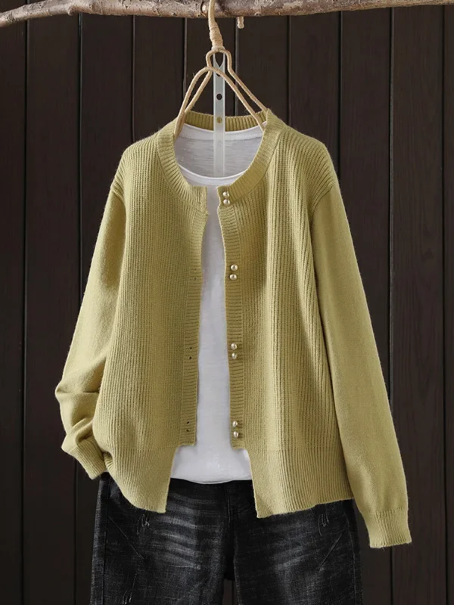 ELARA | CARDIGAN CON BOTTONI PERLA